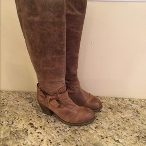 New SIXTY SEVEN Light Brown Tall Boots-Bow tie